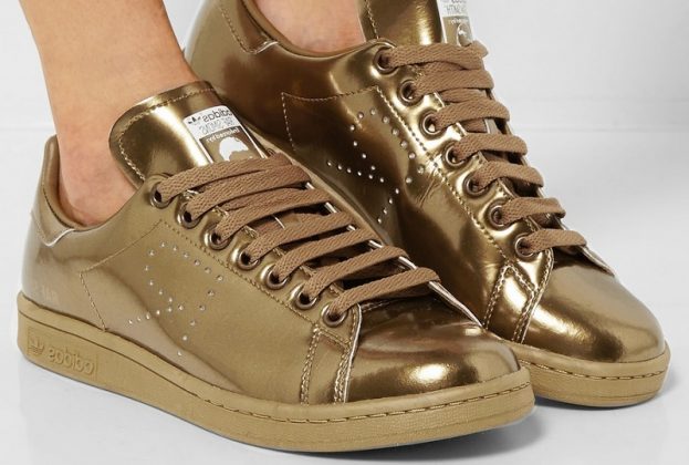 Golden shoes metallic