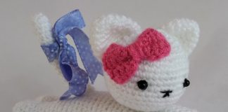 The White Pin Wheel – Hand-Knitted Replicas, Japanese Dolls, Stuffed Creations & More Amigurumi Kitty Riko