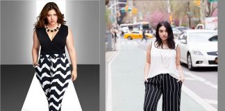 10 Utterly Stylish Outfits For Plus-Sized Women stripped pants plus size